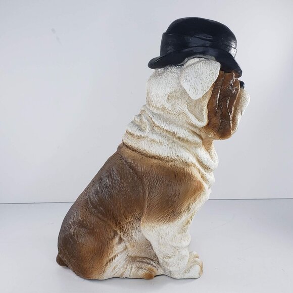 Universal Statuary Bulldog Statue With Cigar & Bowler Hat 1995 Resin - Picture 2 of 8